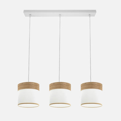 Lámpara de techo Regleta Cloe 3xe27 Blanco/blanca-madera Clara Regulable x60x16 cm