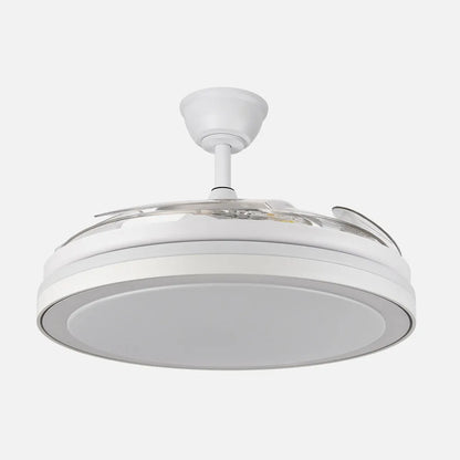 Ventilador de techo retráctil DC Esparta Maxi 80w 10255lm Blanco 132d 5 aspas 3000-4000-6000k Control Remoto+temporizador+memoria