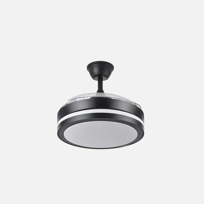 Ventilador de techo retráctil DC Esparta Pequeño 44w 5182lm Negro 72d 3 aspas 3000-4000-6000k Remoto + temporizador + memoria