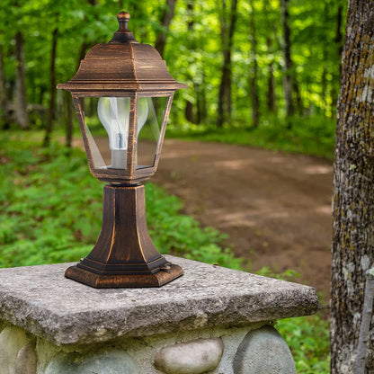 Sobremuro Exterior Albahaca 1xe27 Oro Viejo Ip44 Policarbonato 41,5x16,5d