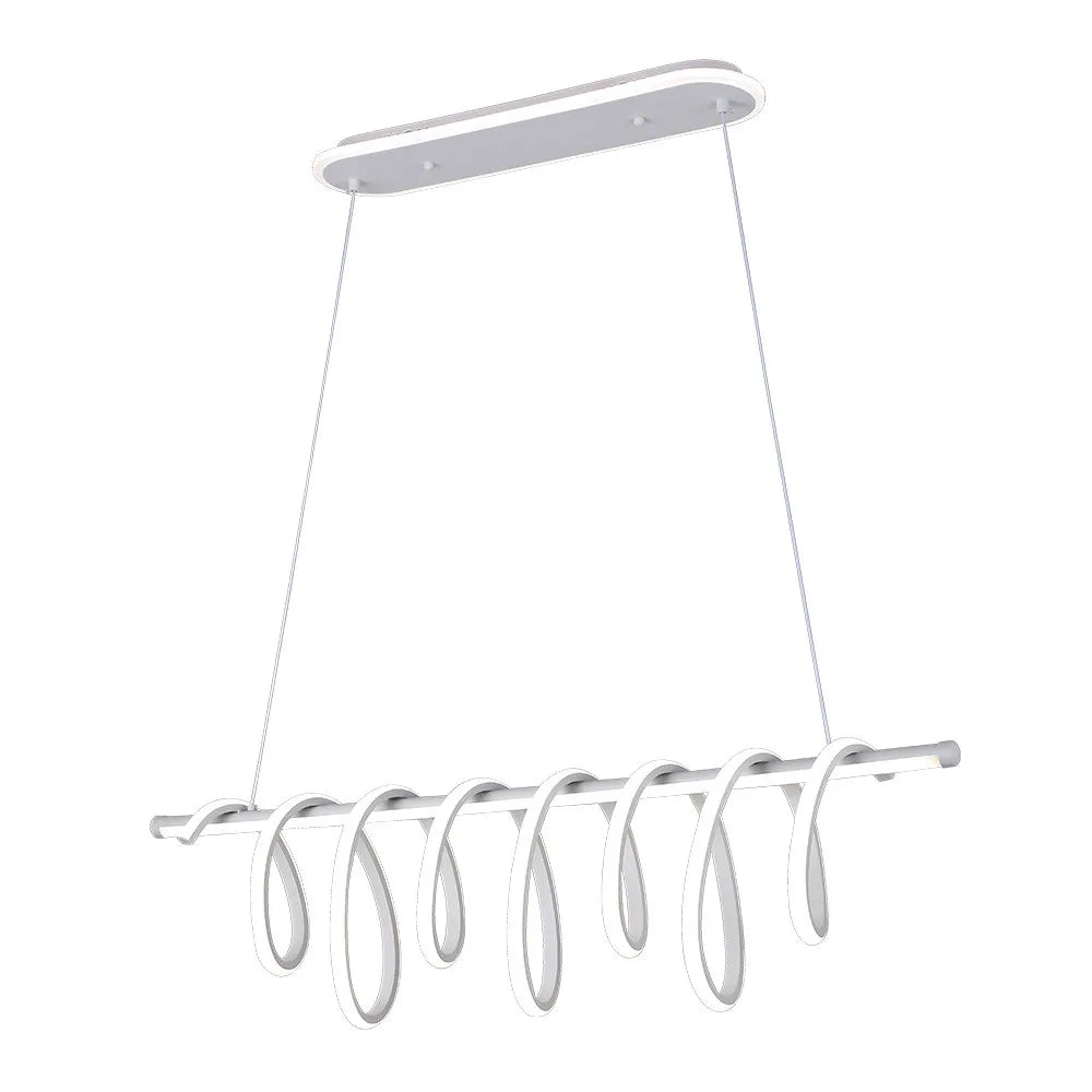 Lámpara Colgante Premium Blanco 157w 3000-4000-6000k 13884lm C/luz Ambiente Remoto Y Regulación de intensidad Regulablex90x26cm