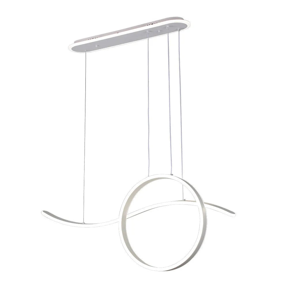 Lámpara Colgante Style Blanco 205w 3000-4000-6000k 17940lm C/luz Ambiente Remoto Y Regulación de intensidad Regx100x15cm
