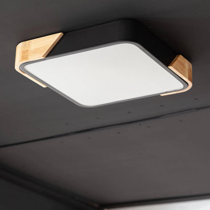 Plafón LED 18W Cuadrado Madera 325x325 mm CCT Seleccionable Semi-Dari