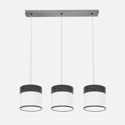 Lámpara de techo Regleta Cloe 3xe27 Cromo/blanca-madera Negra Regulable x60x16 cm