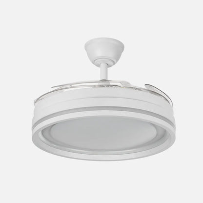 Ventilador de techo retráctil DC Cerrato Blanco 59w 4 aspas Desplegables 107d 6980lm 6 velocidades 3000k,4000k,6000k, Control Remoto + regulación de intensidad + temporizador + memoria