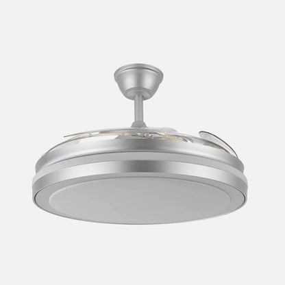 Ventilador de techo retráctil DC Esparta Maxi 80w 10255lm Plata 132d 5 aspas 3000-4000-6000k Control Remoto+temporizador+memoria