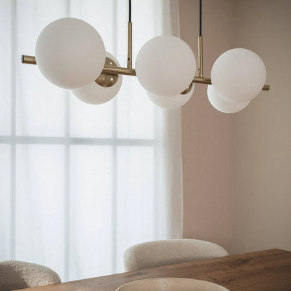 Lámpara Colgante Metal y Cristal Moonlight Brass 6 Focos