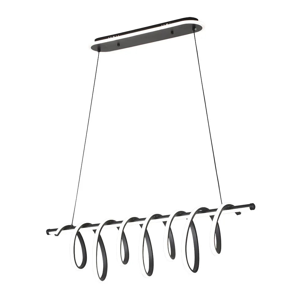 Lámpara Colgante Premium Negro 157w 3000-4000-6000k 13884lm C/luz Ambiente Remoto Y Regulación de intensidad Regx90x26cm