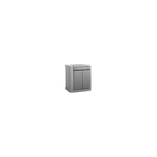 Conmutador doble 10a 250v ip54 gris