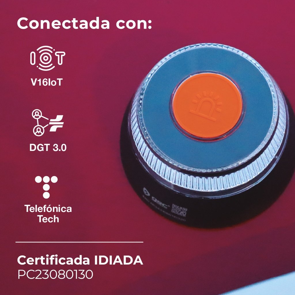 Baliza Señalización DGT de Emergencia V16 con Geolocalización con Pilas y SIM incluidas Homologada Uso Obligatorio 2026
