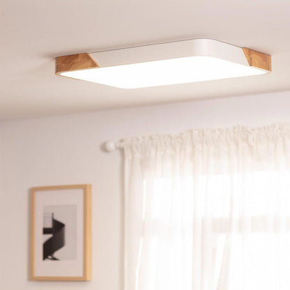 Plafón LED 30W Rectangular Madera y Metal 625x425 mm CCT Seleccionable Semi-Dari