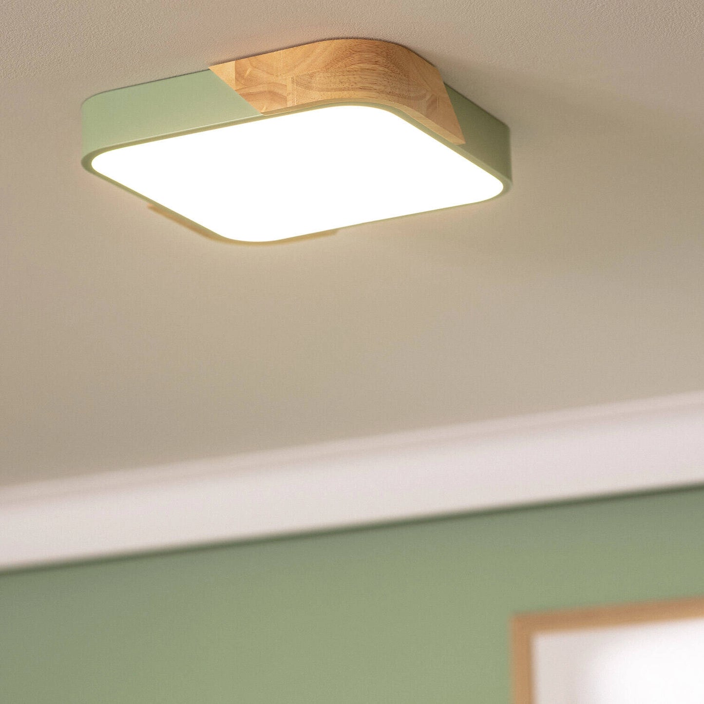 Plafón LED 18W Cuadrado Madera 325x325 mm CCT Seleccionable Semi-Dari