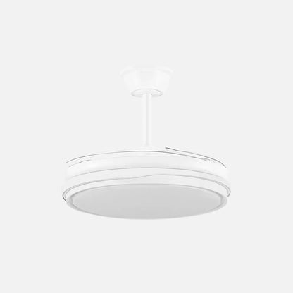 Ventilador retráctil DC Tempano Blanco 59w 4 aspas 106d 6980lm 6 velocidades 3000k,4200k,6500k, Regulación de intensidad+Remoto+temporizador+memoria