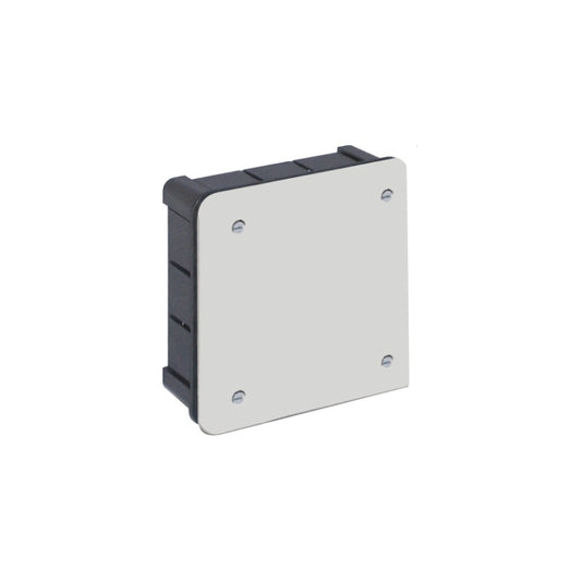 CAJA CONEXION EMPOTRAR 100X100 MM TAPA C/TORNILLOS PROFUNDIDAD 45 MM 12 ENTRADAS P/TUBO Ø 25 MM.