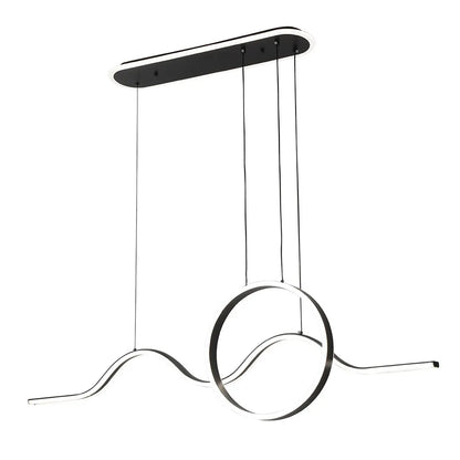 Lámpara Colgante Year Negro 177w 3000-4000-6000k 15756lm C/luz Ambiente Remoto Y Regulación de intensidad Regx120x15cm
