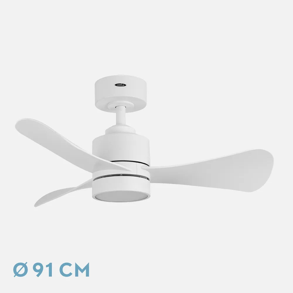 Ventilador de techo DC Zepelin 18w 1900lm Blanco 3 aspas 91 de diámetro 3000-4000-6500K Remoto, memoria Y Temporizador