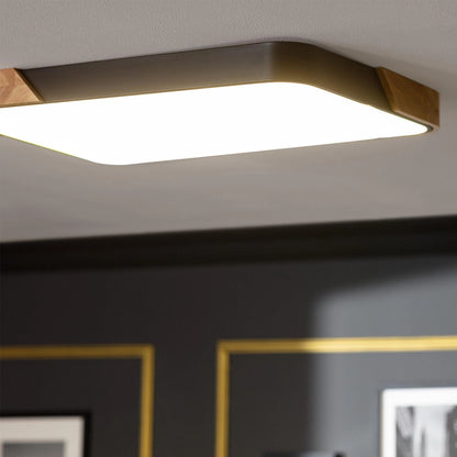 Plafón LED 30W Rectangular Madera y Metal 625x425 mm CCT Seleccionable Semi-Dari