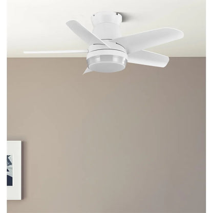 Ventilador de techo DC Neutron 24w 2400lm Blanco 5 Aspas 91 diámetro 3000k,4500k,6000k, Remoto + temporizador + memoria