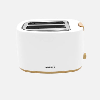 Abrila Tostador Pan Ulla 750w Blanco/haya con 7 niveles de tostado, descongelación, Apagado Automático, 2ranuras, recogemigas, 17x26,5x15cm