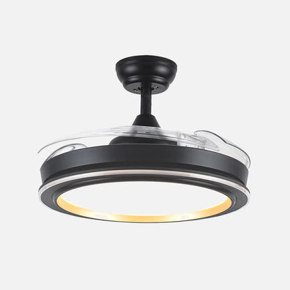Ventilador de techo retráctil DC Picolo 72w 6226lm Negro/oro 3 Aspas 106d 3000-4000-6500k Remoto, Memoria