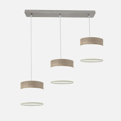 Lámpara de techo Regleta Cloe 3xe27 Níquel/blanca-madera Gris Regulable x60x16 cm