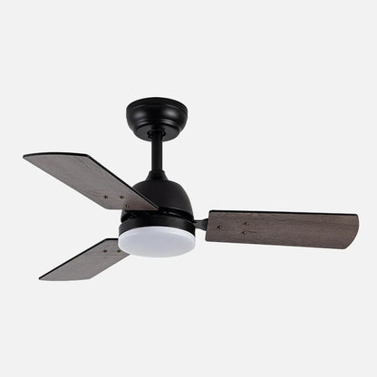 Ventilador de techo DC Pórtico 20w Negro 3 aspas Negro/gris 6 velocidades 3000k,4000k,6500k 2350lm, Control Remoto, Memoria Y Temporizador