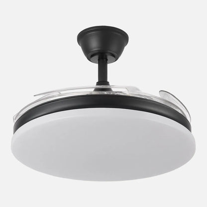 Ventilador retráctil DC Tridente 59w Negro 4aspas 107d 6980lm Regulación deintensidad Remoto+temporizador+memoria 3000-4000-6000k