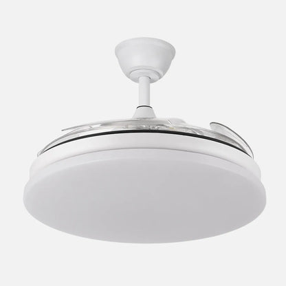 Ventilador retráctil DC Tridente 59w Blanco 4 aspas 107d 6980lm Regulación de intensidad Remoto+temporizador+memoria 3000-4000-6000k