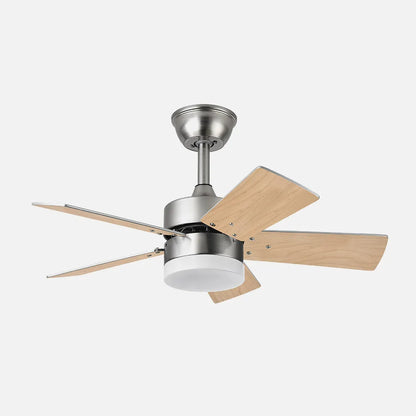 Ventilador de techo Dc Marta 36w Níquel 5 Aspas Reversibles Haya/plata 41x76 diámetro 3060lm Control Remoto, Memoria Y Temporizador 3000k,4000k,6000k