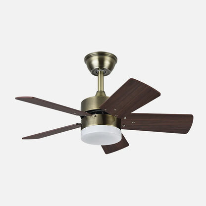 Ventilador de techo Dc Marta 36w Cuero 5 Aspas Reversibles Cerezo/nogal 41x76 diámetro 3060lm Control Remoto , Memoria Y Temporización 3000k, 4000k, 6000k