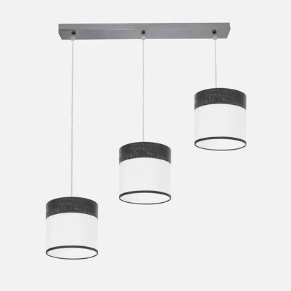 Lámpara de techo Regleta Cloe 3xe27 Cromo/blanca-madera Negra Regulable x60x16 cm