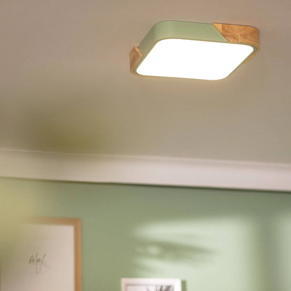 Plafón LED 18W Cuadrado Madera 325x325 mm CCT Seleccionable Semi-Dari