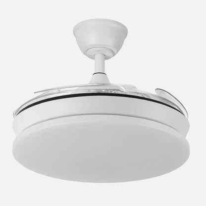Ventilador retráctil DC Tridente Mini 59w Blanco 4 aspas 91d 6980lm Regulación de intensidad Remoto+temporizador+memoria 3000-4000-6000k