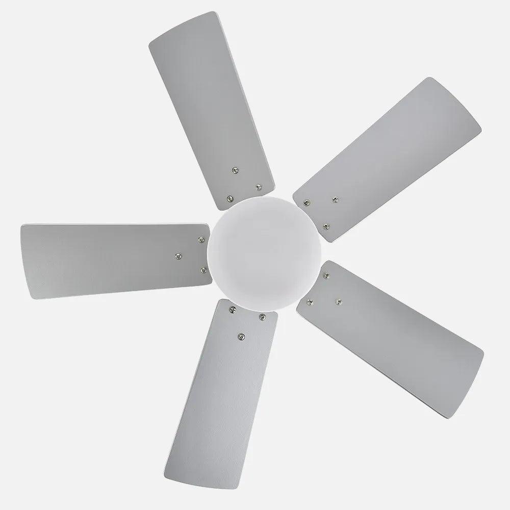 Ventilador de techo Dc Marta 36w Níquel 5 Aspas Reversibles Haya/plata 41x76 diámetro 3060lm Control Remoto, Memoria Y Temporizador 3000k,4000k,6000k
