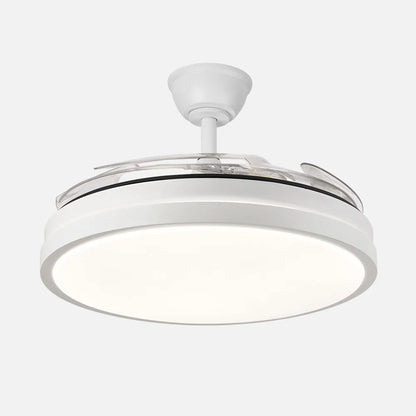Ventilador retráctil DC Escorpion 59w Blanco 4 aspas desplegables 107d Regulación de intensidad 6980lm 3000-4000-6000k Remoto+ Temporizador+ Memoria