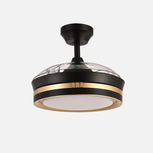 Ventilador de techo retráctil DC Viper Negro/oro 48w 3 aspas 91d 4800lm 6 velocidades 3000k,4500k,6000k, Control Remot0 + temporizador + memoria