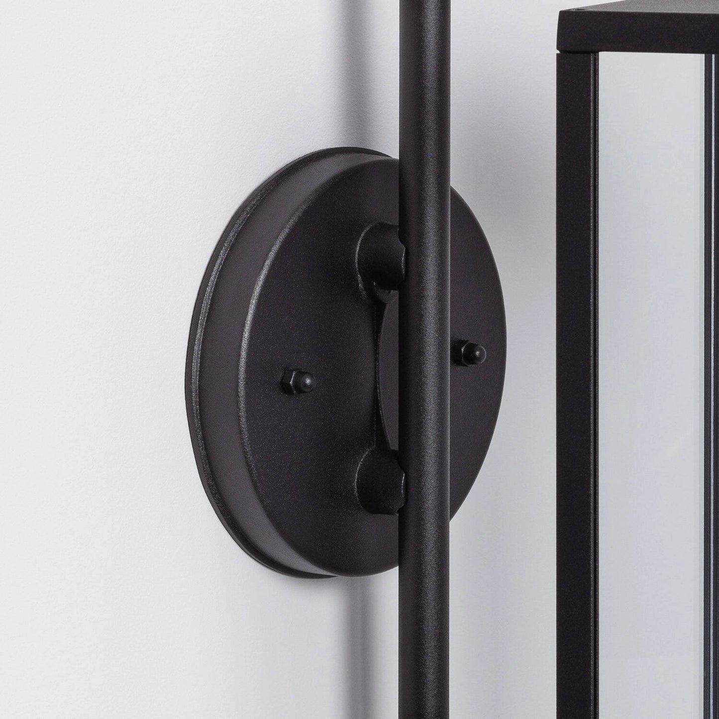 Lámpara de Pared Exterior de Aluminio y Cristal Brazo Superior Atrium Negro