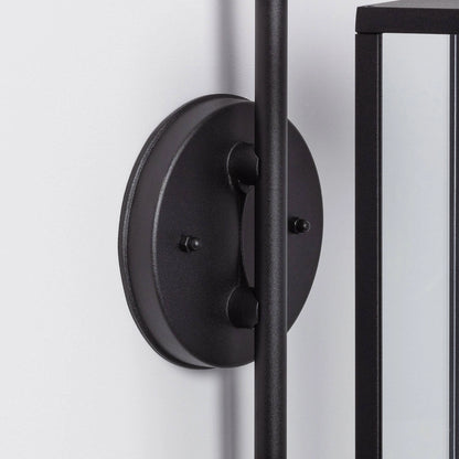 Lámpara de Pared Exterior de Aluminio y Cristal Brazo Superior Atrium Negro