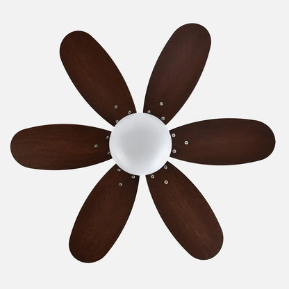 Ventilador de techo Dc Alves 2xe27 Cuero 6 Aspas Reversibles Cerezo/nogal 41x85 diámetro Control Remoto Y Temporizador