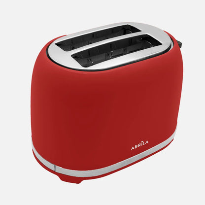 Abrila Tostador de Pan Tambre 850w Rojo con 7niveles de tostado, función Descongelación, Apagado automático, 2ranuras. recogemigas. 19x28x17cm