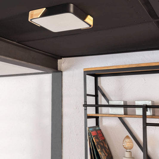 Plafón LED 18W Cuadrado Madera 325x325 mm CCT Seleccionable Semi-Dari