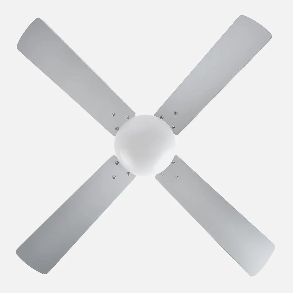 Ventilador de techo DC Sofia 2 bombillas E27 Níquel 4 Aspas Reversibles Haya/plata 40x107 de diámetro Control Remoto Temporizador