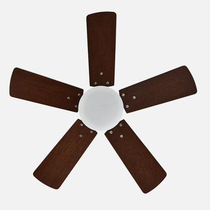 Ventilador de techo Dc Marta 36w Cuero 5 Aspas Reversibles Cerezo/nogal 41x76 diámetro 3060lm Control Remoto , Memoria Y Temporización 3000k, 4000k, 6000k