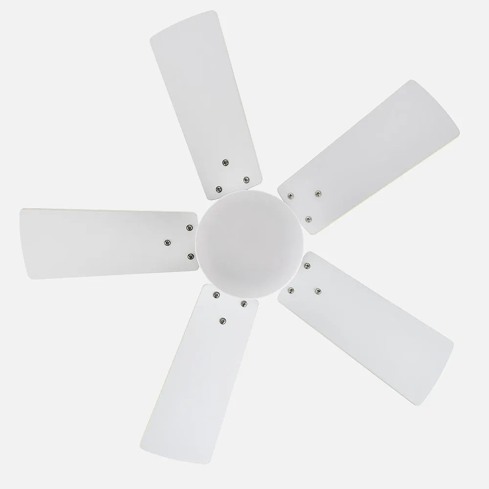 Ventilador de techo Dc Marta 36w Blanco 5 Aspas Reversibles Blanco/haya 41x76 diámetro 3060lm Control Remoto , Memoria Y Temporizador 3000k,4000k,6000k