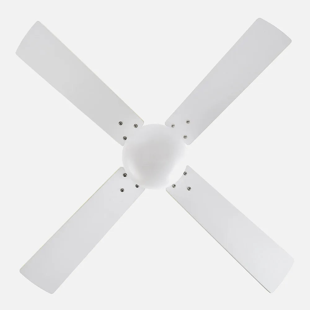 Ventilador de techo DC Sofia 2xe27 Blanco 4 Aspas Reversibles Blanca/haya 40x107 de diámetro, Control remoto Temporizador