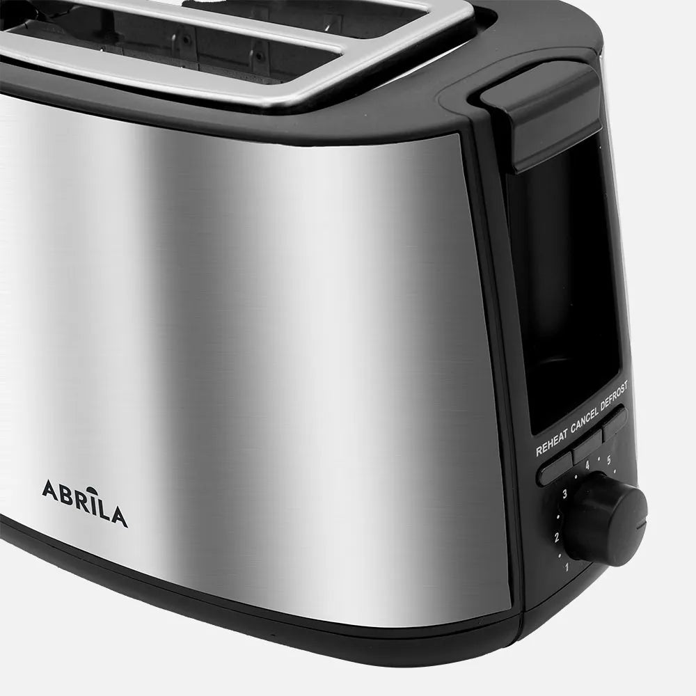 Abrila Tostador Pan Limia 750w Negro/plata 7niveles de tostado, descongelación, Apagado Automático, 2 ranuras. recogemigas, 17x26,5x15cm