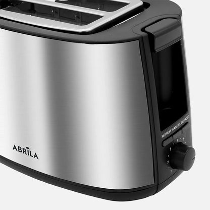 Abrila Tostador Pan Limia 750w Negro/plata 7niveles de tostado, descongelación, Apagado Automático, 2 ranuras. recogemigas, 17x26,5x15cm