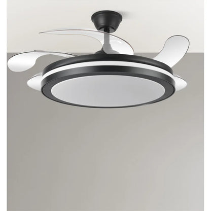 Ventilador de techo retráctil DC Esparta Maxi 80w 10255lm Negro 132d 5 aspas 3000-4000-6000k Control Remoto+temporizador+memoria