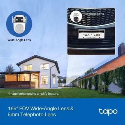 Cámara Exterior Doble Lente Tapo C545D | 2K+2K y Cobertura 360°