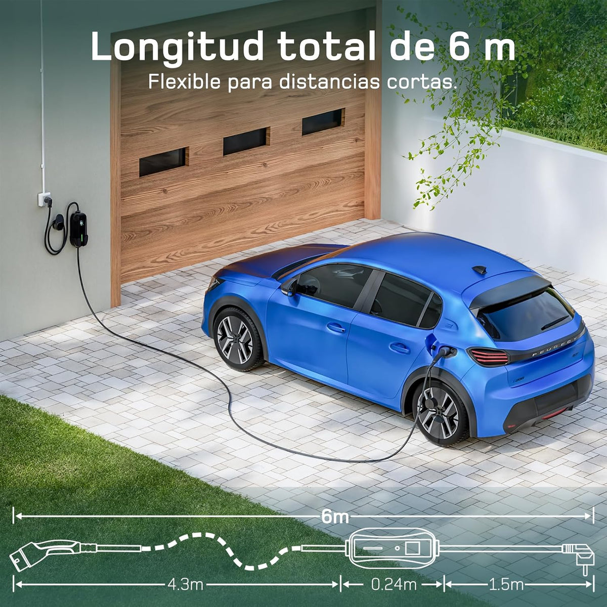 dé Cargador Coche Electrico Schuko 3,7kW 6m